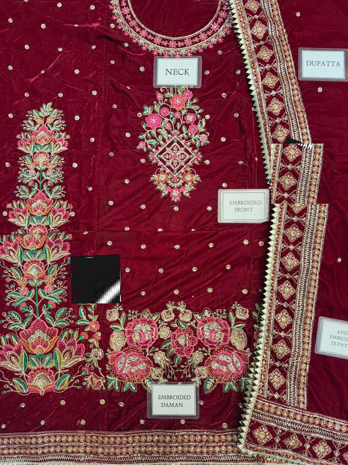 Aneela's Acv-Vt-12-A Red Most Demanding Velvet Design 2025