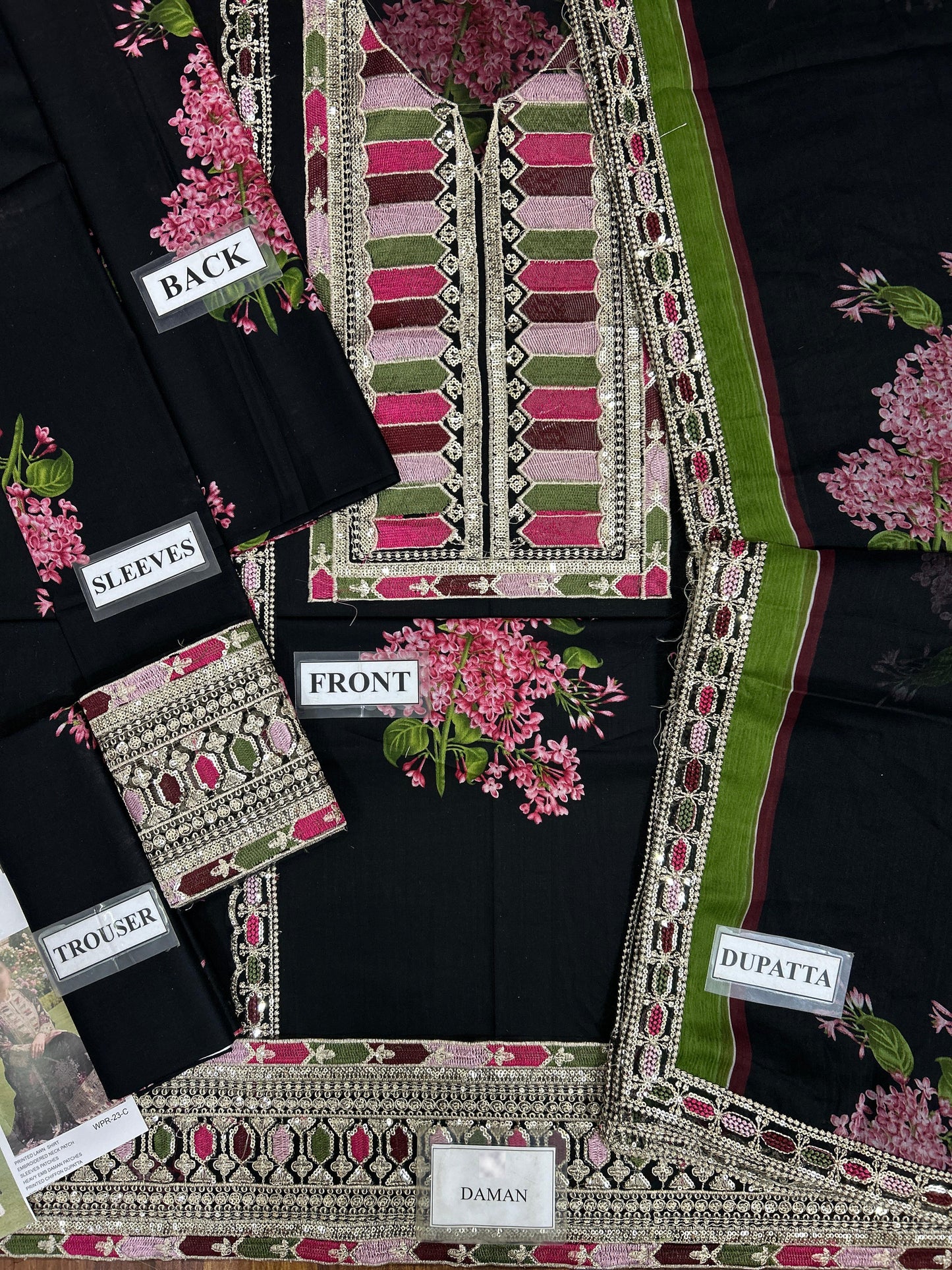 Sabyasachi Wz-093 Premium Pure Lawn Dress With Chiffon Emb Duppata 26