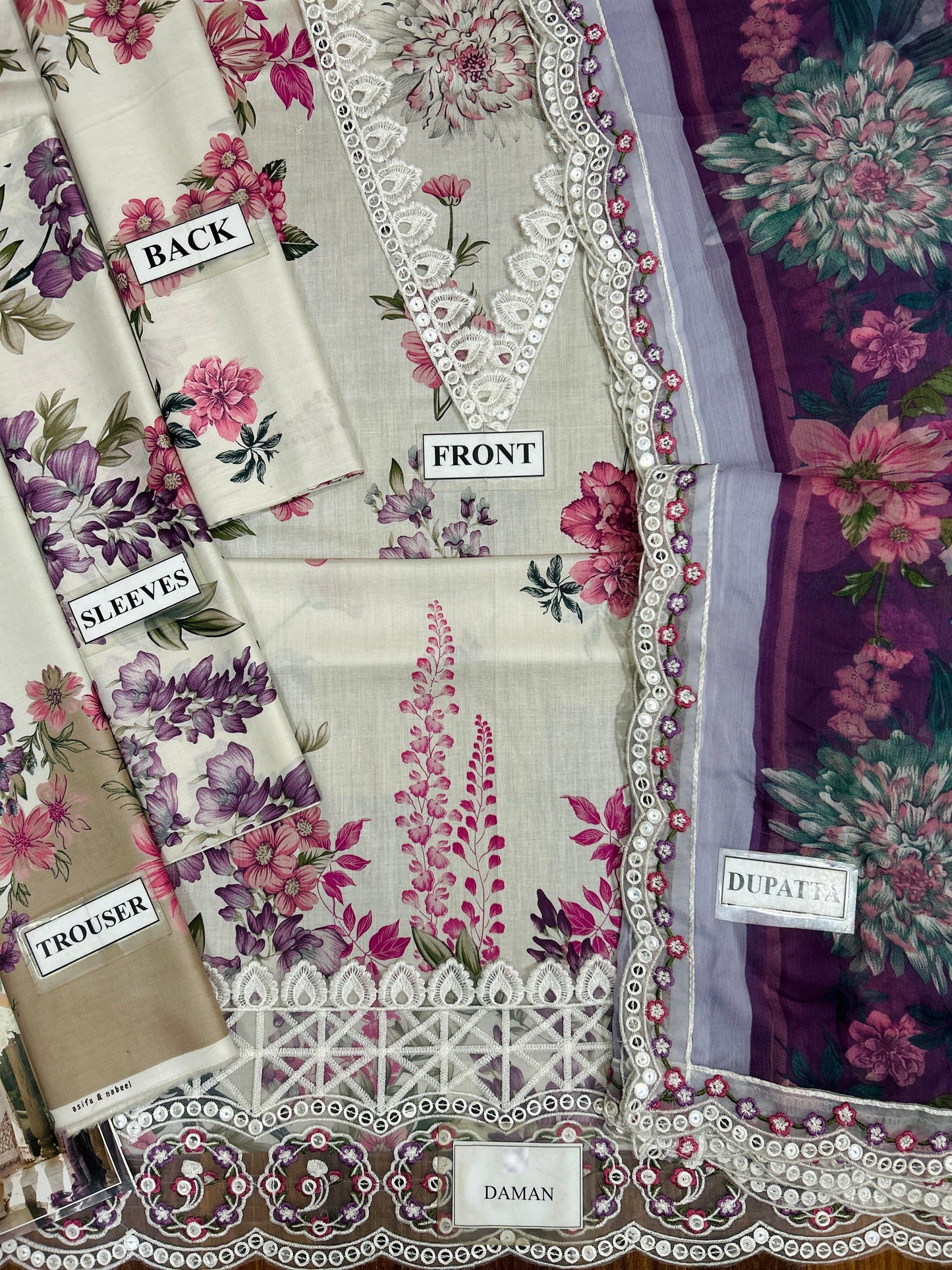 Asifa & Nabeel Gkl-14 Premium pure Lawn With Chiffon Emb Duppata 26