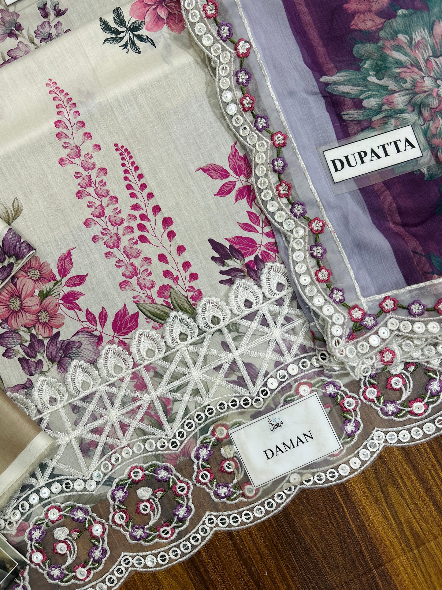 Asifa & Nabeel  Premium Pure Lawn With Chiffon Emb Duppata 26