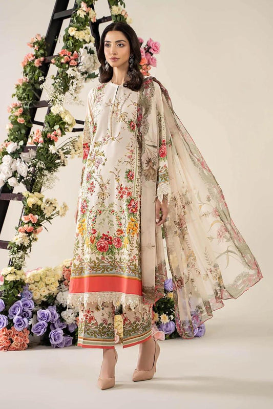 Maria b M Print Wz-260 Premium Lawn With Chiffon Emb Duppata 26