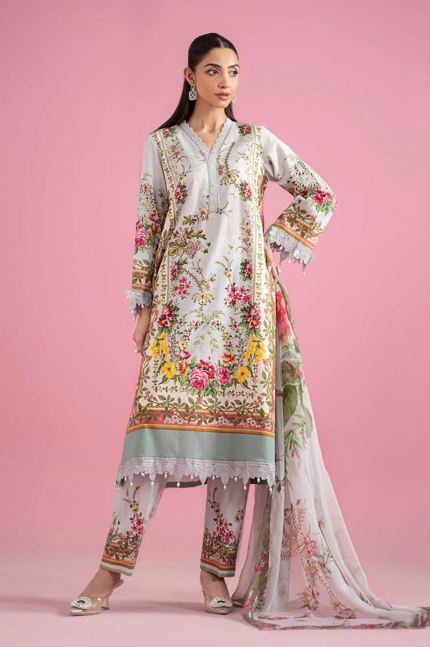 Maria b M Print Wz-260 Premium Lawn With Chiffon Emb Duppata 26