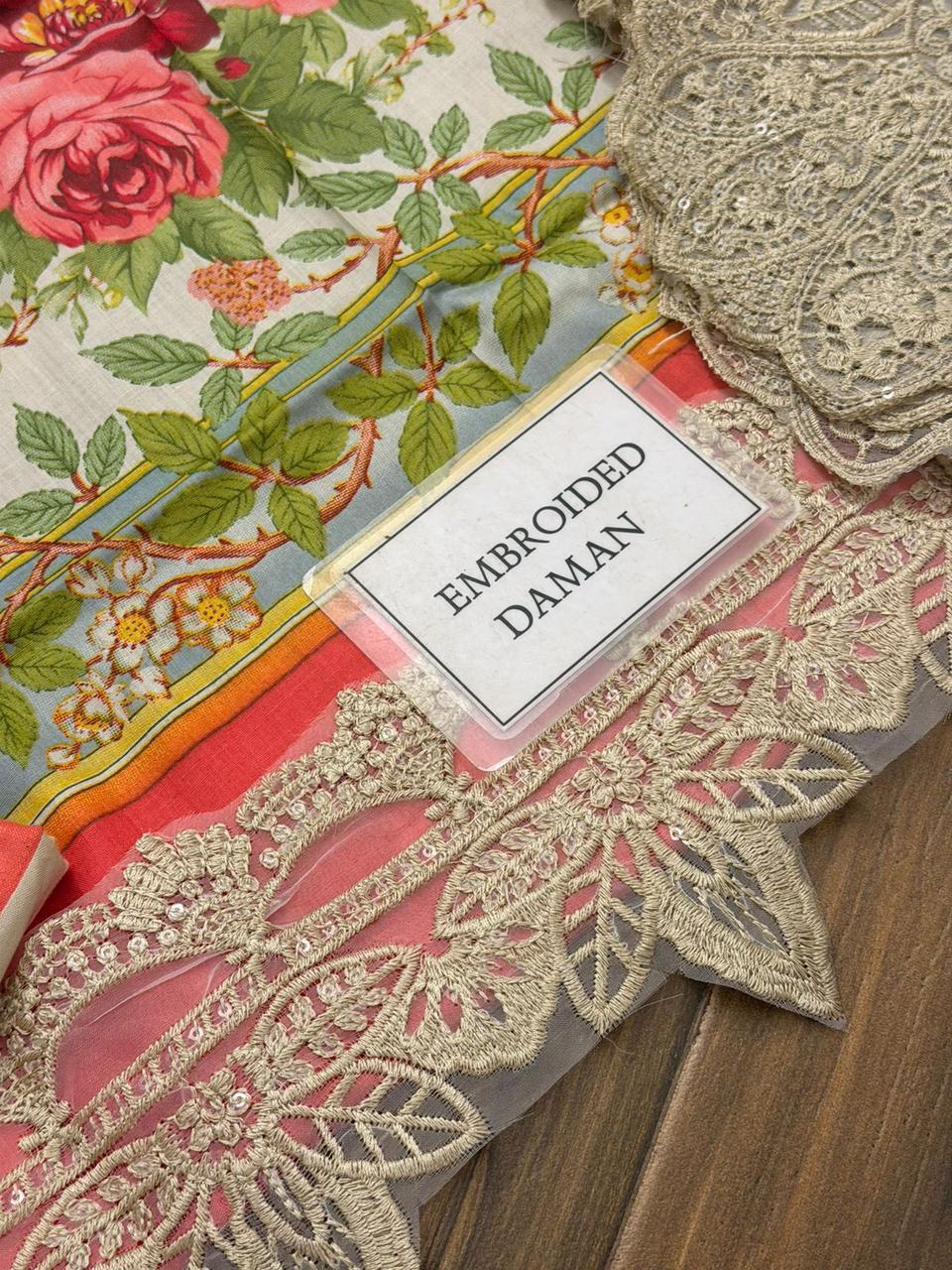 Maria b M Print Wz-260 Premium Lawn With Chiffon Emb Duppata 26