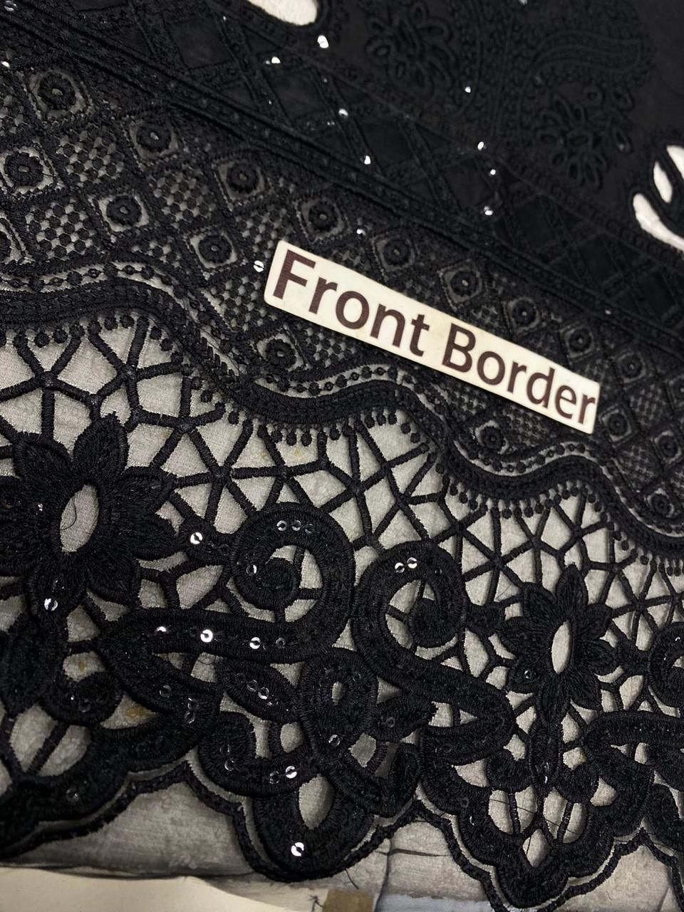 Nureh X Sana Jawed Black Beauty Premium Pure Lawn Chikankari  With Organza Emb Duppata 26