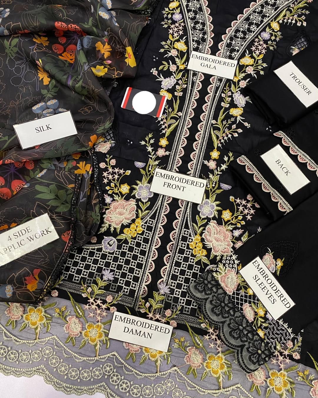 Maryam Hussain Wz-09 Premium Pure Cotton Chikankari With Silk Emb Duppata 26