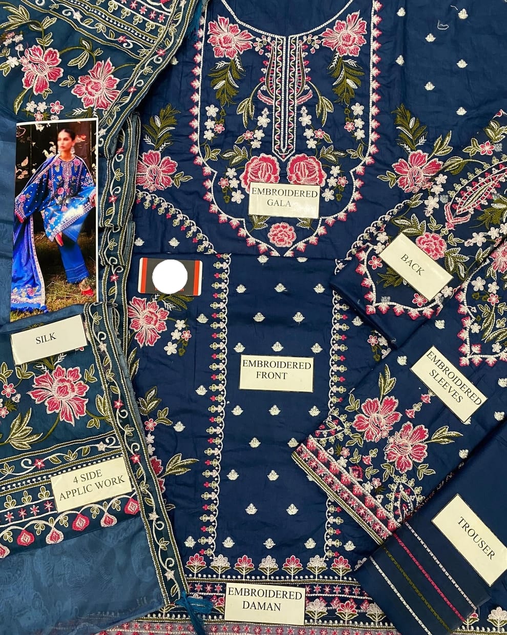 Sadaf Fahad Wz-03 Premium Pure Cotton Chikankari With Silk Emb Duppata 26