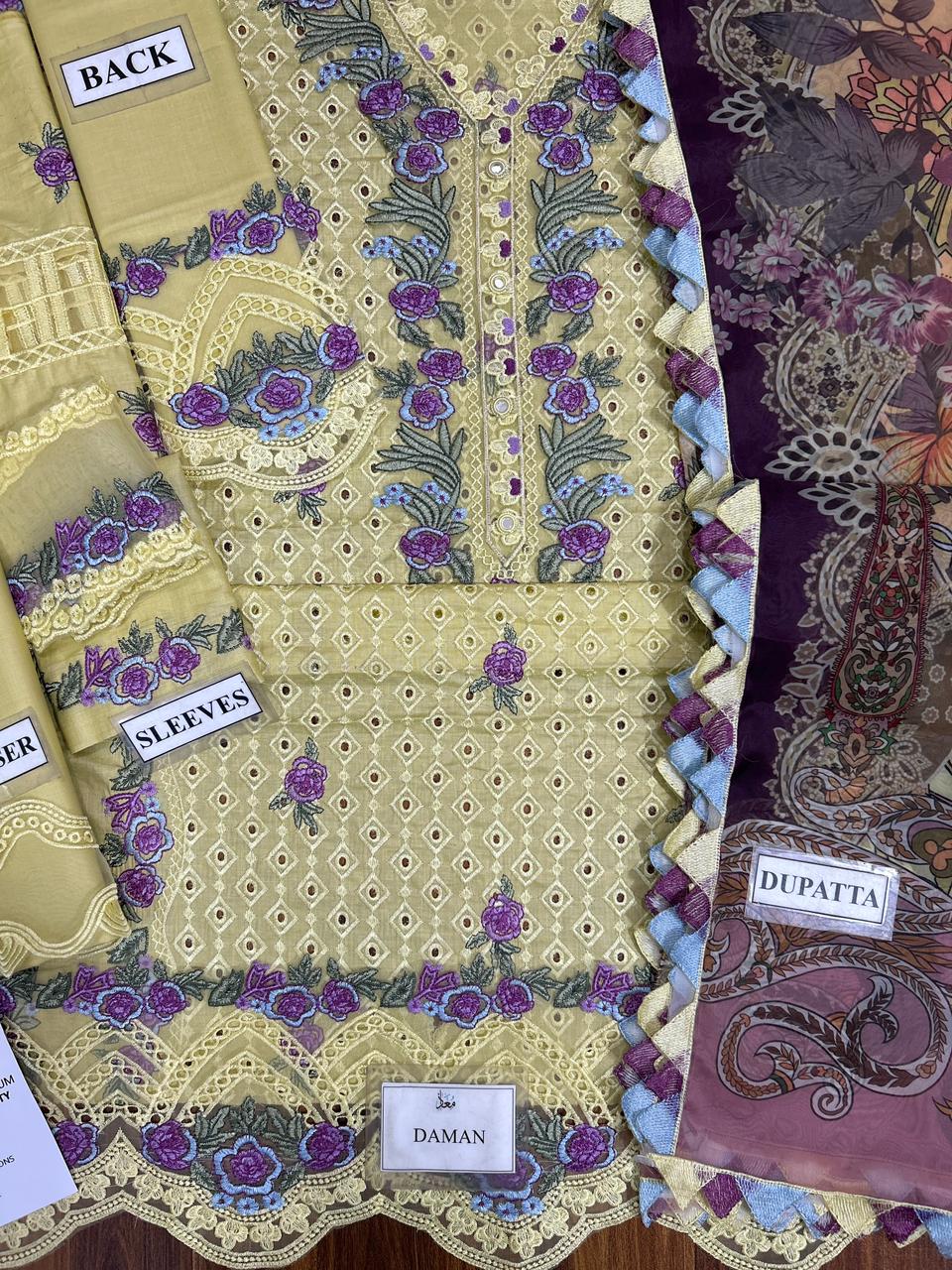 Jade Ombre X Dananeer Lemon Premium Pure Lawn Dress With Silk Emb Duppata 26