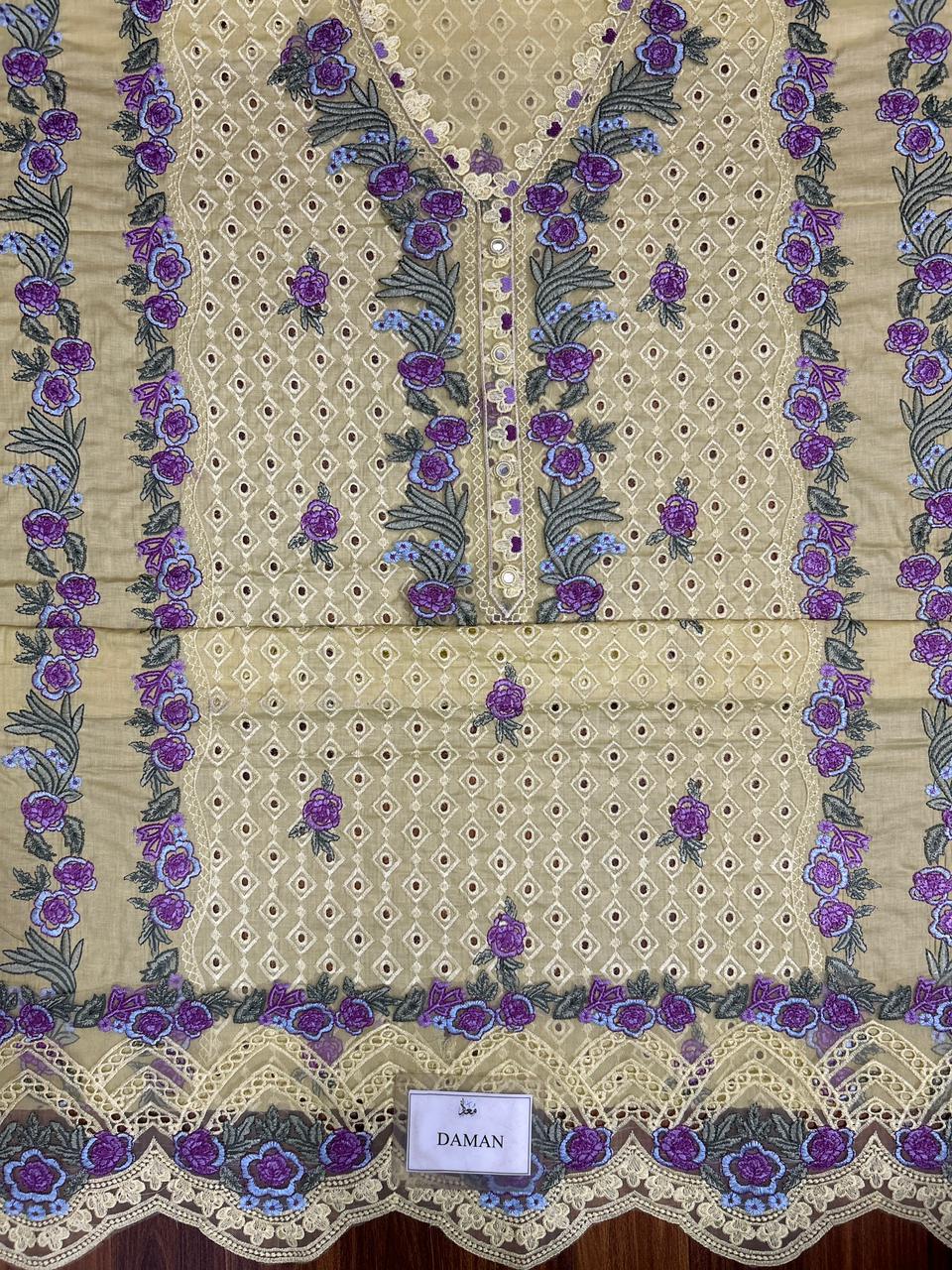 Jade Ombre X Dananeer Lemon Premium Pure Lawn Dress With Silk Emb Duppata 26