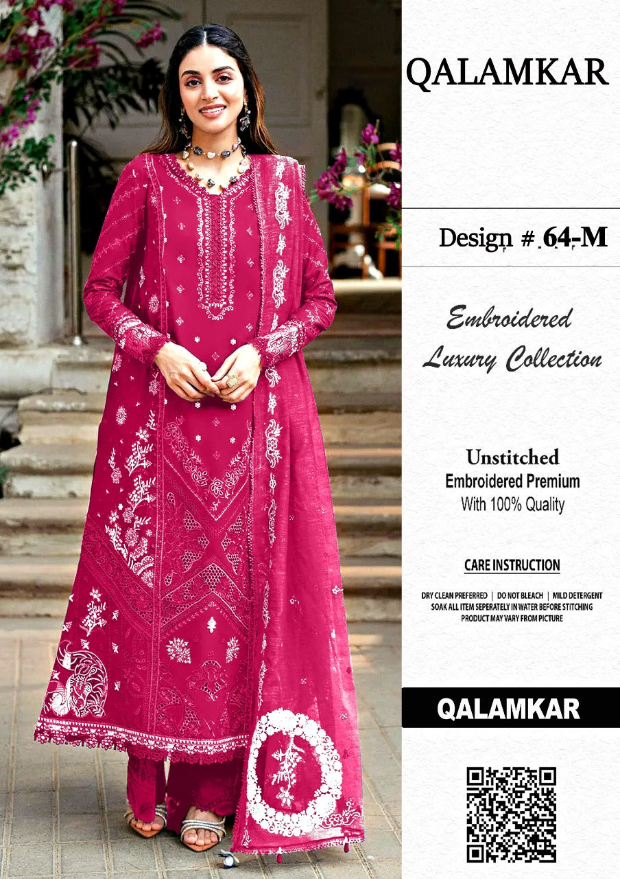 Qalamkar Wz-72 Premium Chikankari Lawn With Minar Organza Emb Duppata 26