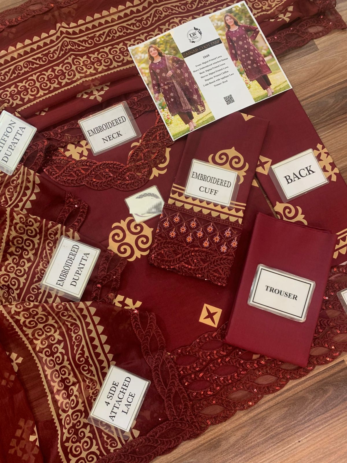 Zainab Chotani Wz-1049A Premium Pure Lawn With Chiffon Emb Duppata 26