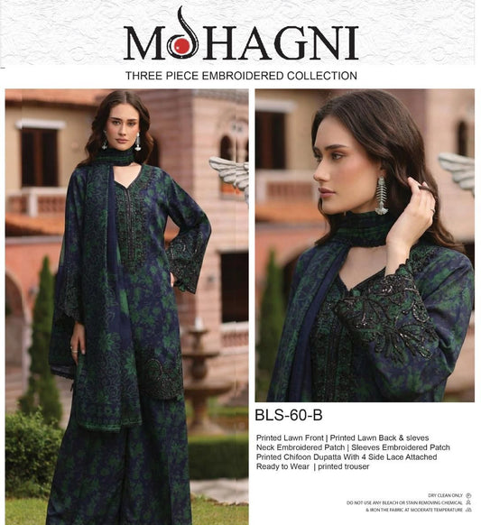 Mohagni A-297 Premium Pure Lawn With Chiffon Emb Duppata 26