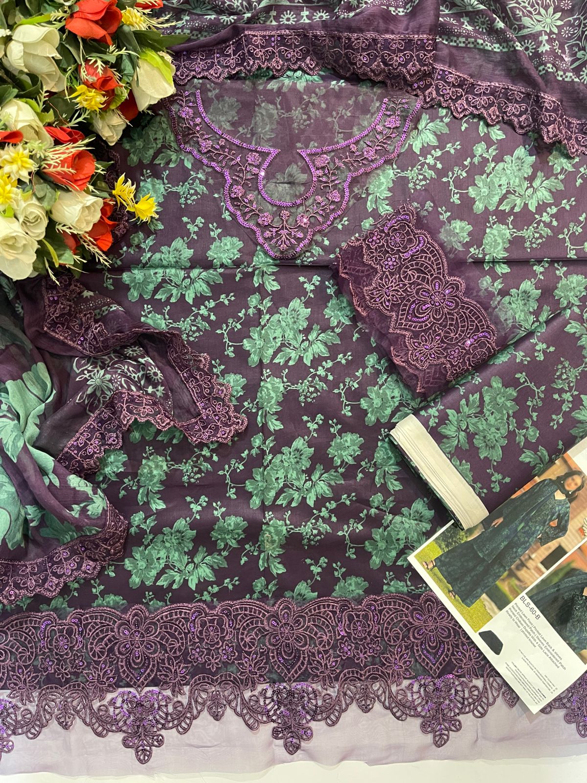 Mohagni A-297 Premium Pure Lawn With Chiffon Emb Duppata 26