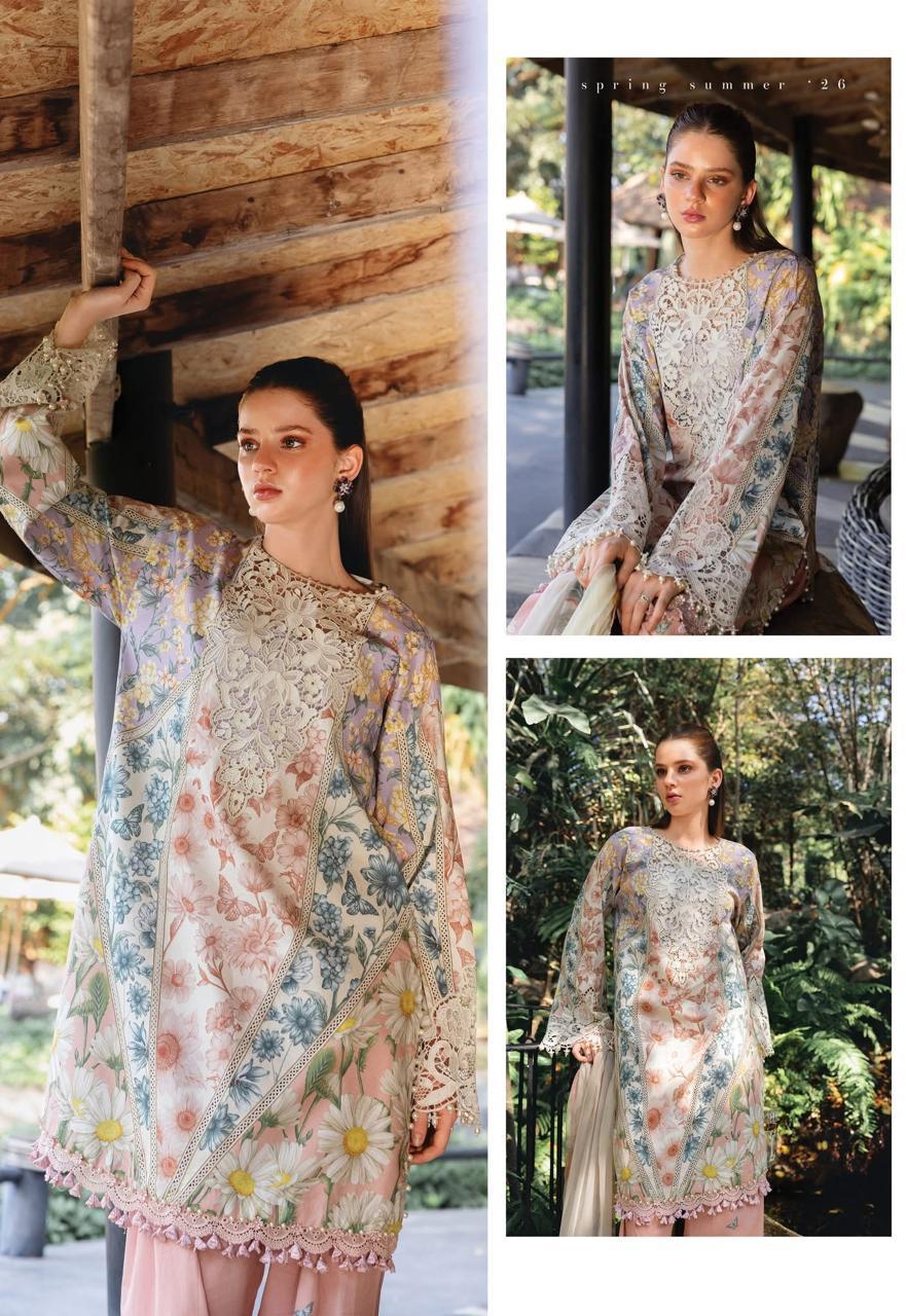 Maria b M Print MBT-2910-B Premium Pure Lawn With Chiffon Emb Duppata 2026