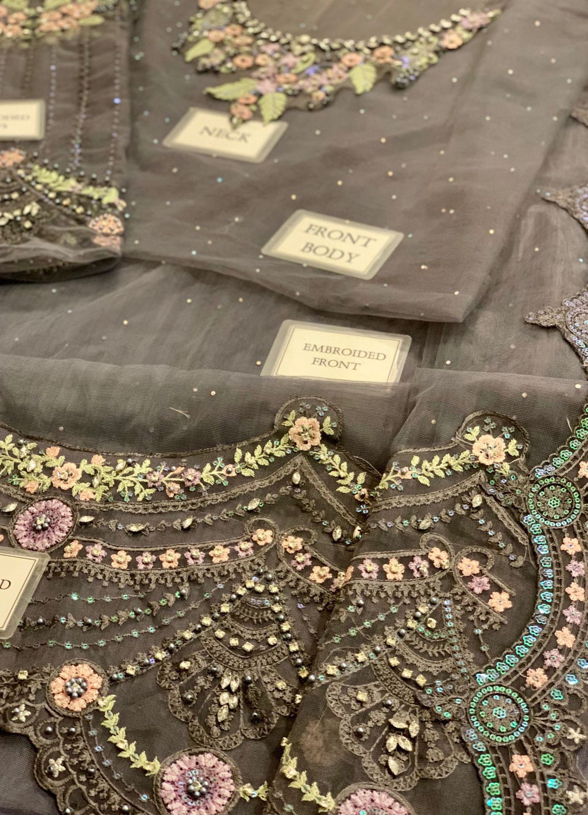Maria B Wz-28 Grey Heavy Embluxury Saree 2026
