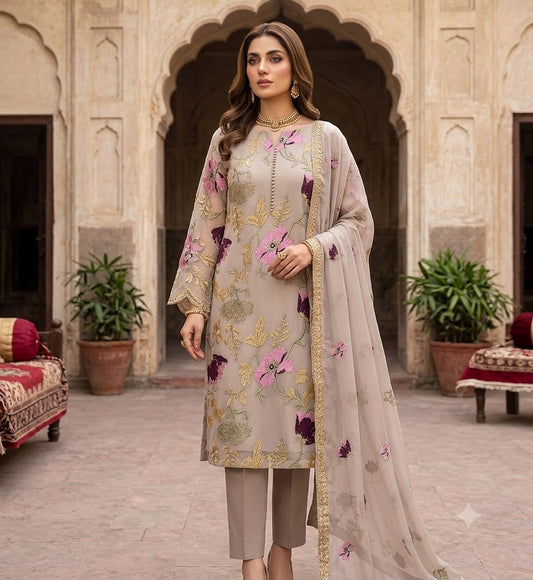 Midnight Bloom Wz-2557 Premium Bumber Chiffon With Exquisite Chiffon Duppata 2026