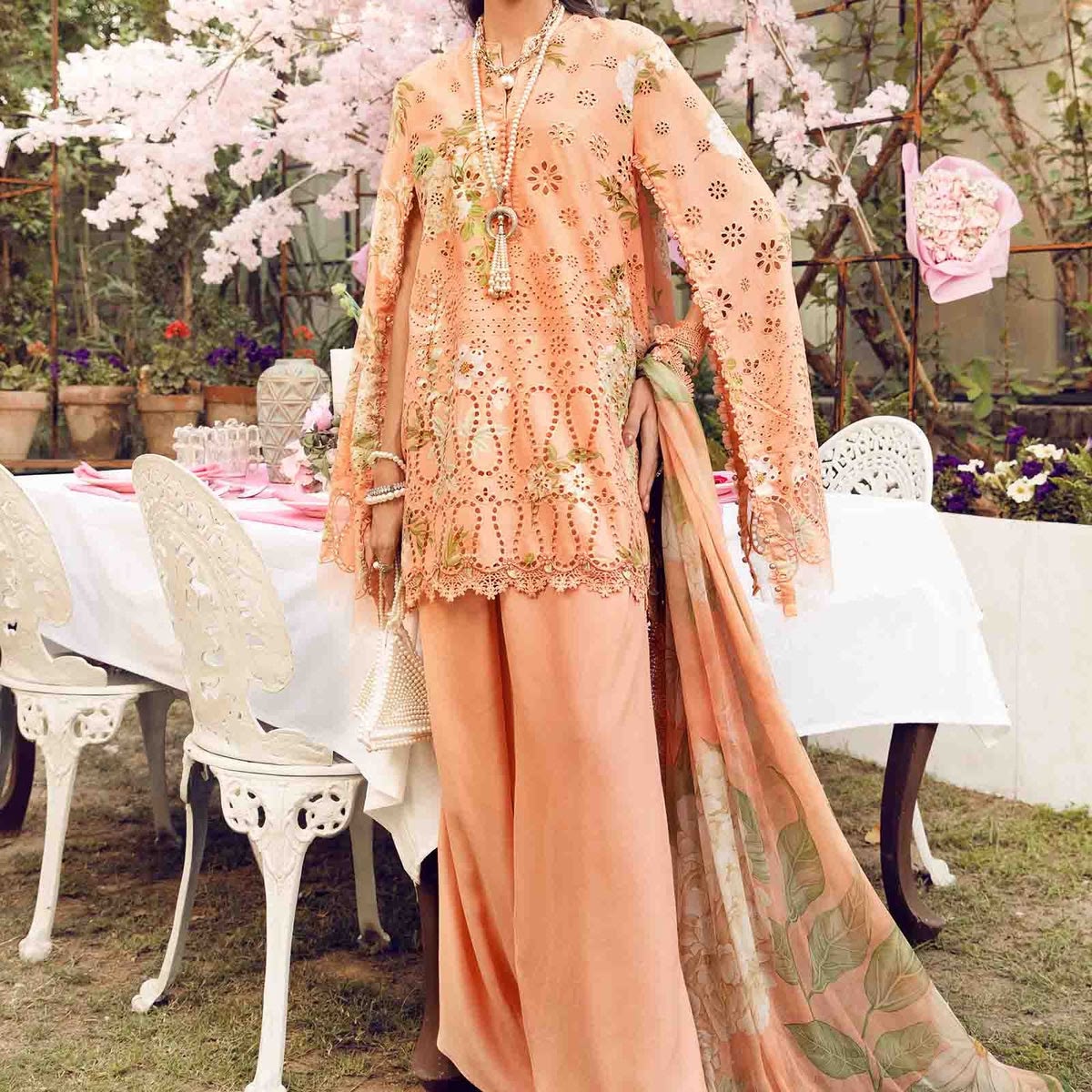 Azadi Sale Embroidered Premium Lawn With Chiffon Duppata & Patches 2026 9