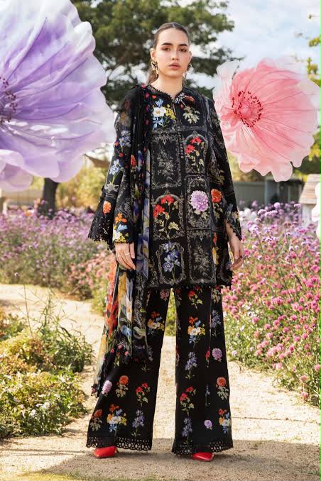 Azadi Sale Embroidered Premium Lawn With Chiffon Duppata & Patches 2026 Sale