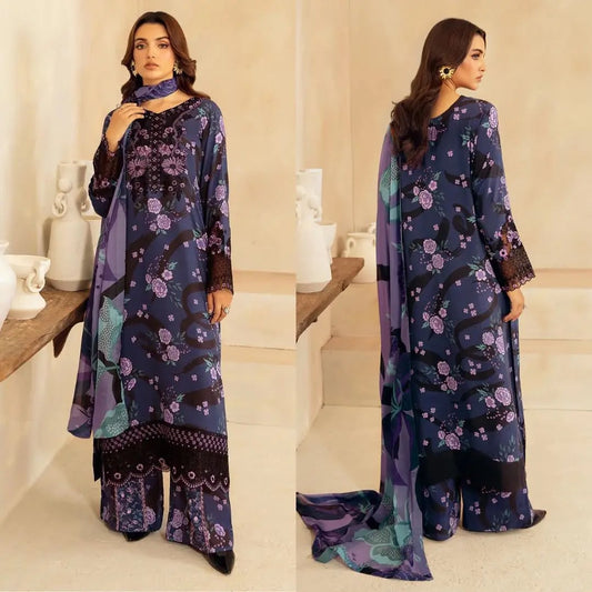 Azadi Sale Embroidered Premium Lawn With Chiffon Duppata & Patches 2026 10