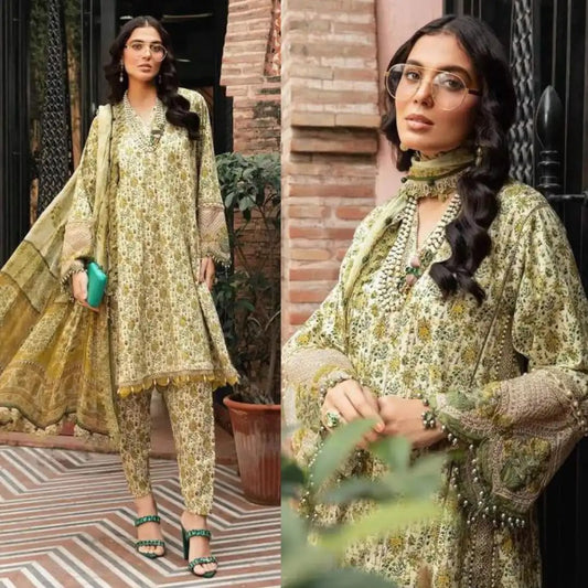 Azadi Sale Embroidered Premium Lawn With Chiffon Duppata & Patches 2026 7