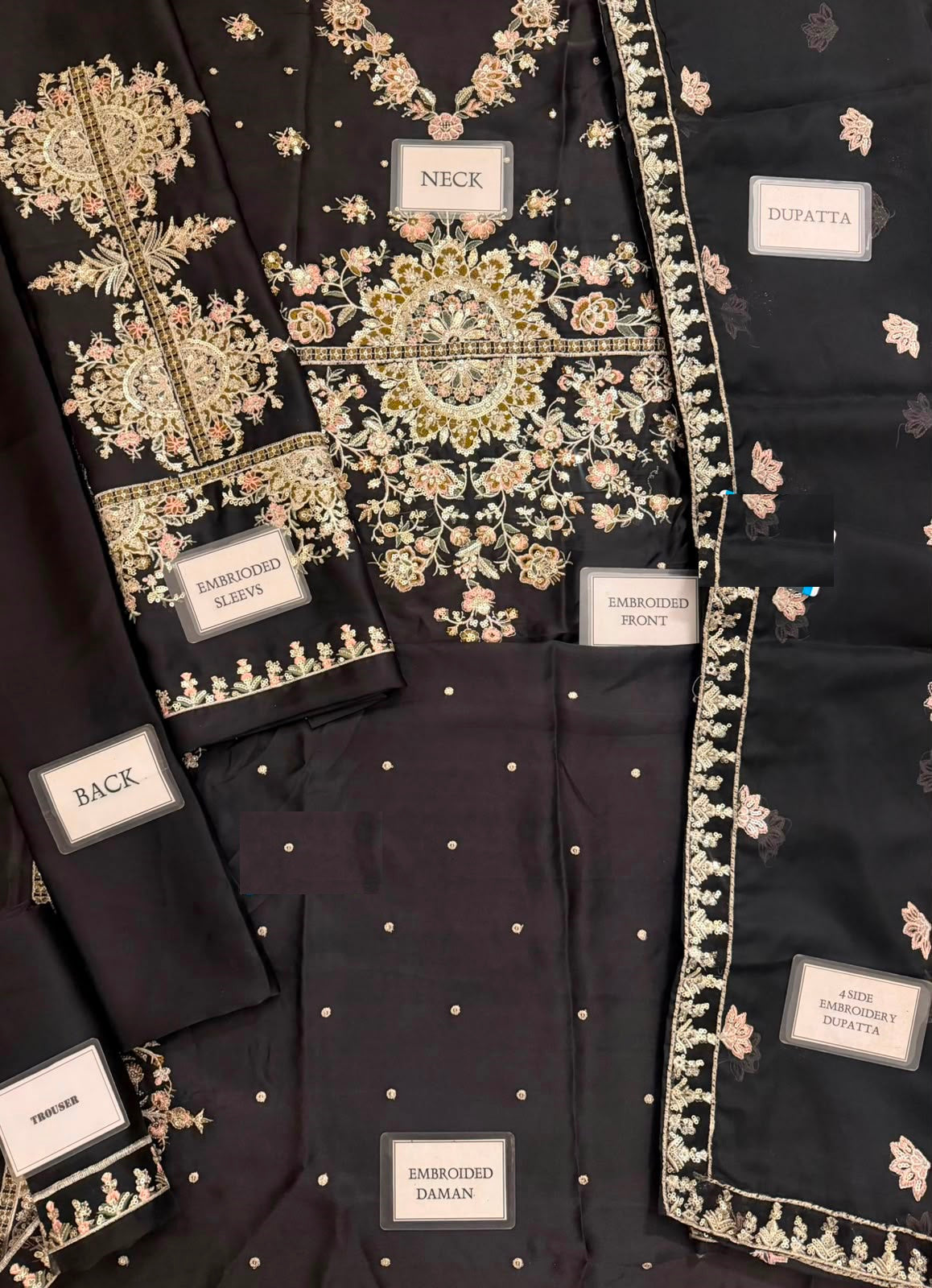 Ethnic Wz-92 Kaftan Charmosh Silk Dress Black Beauty 26