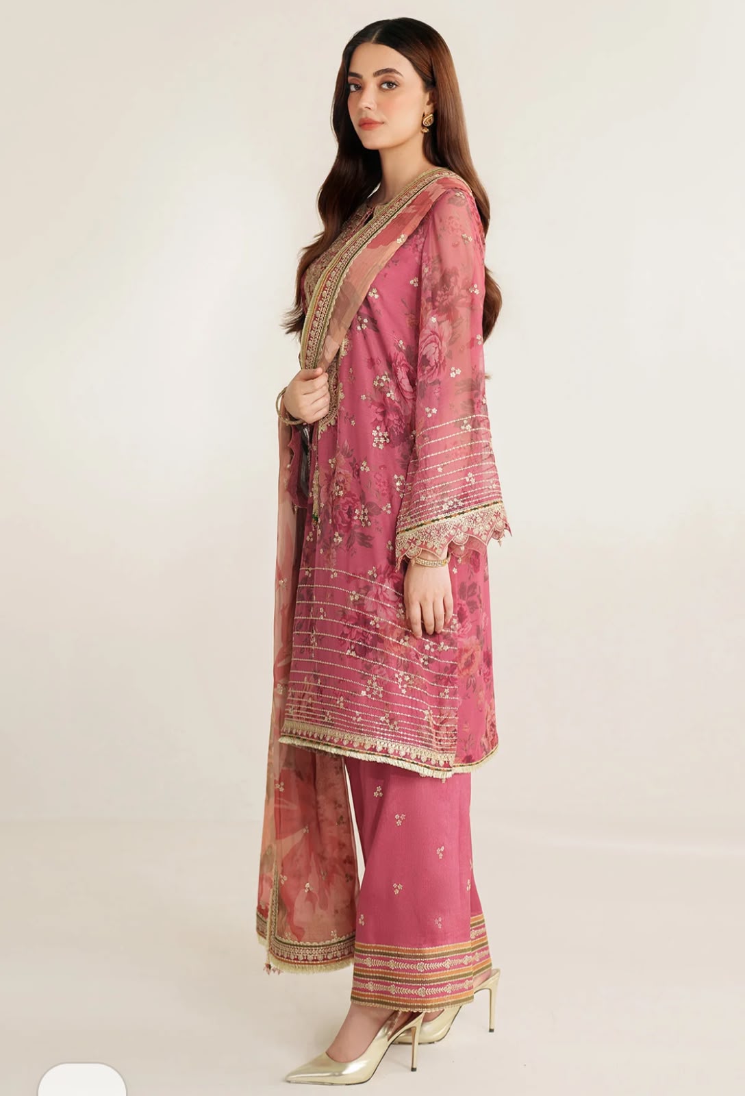 Jazmin Florrie Pink Most Beautiful Color Chiffon Dress 26