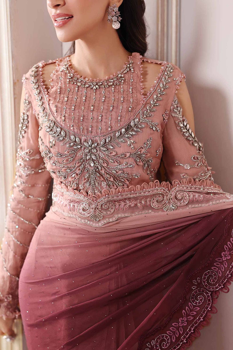 Maria b Tie n Die Saree Wear By Anmol Baloch Soft Net 26