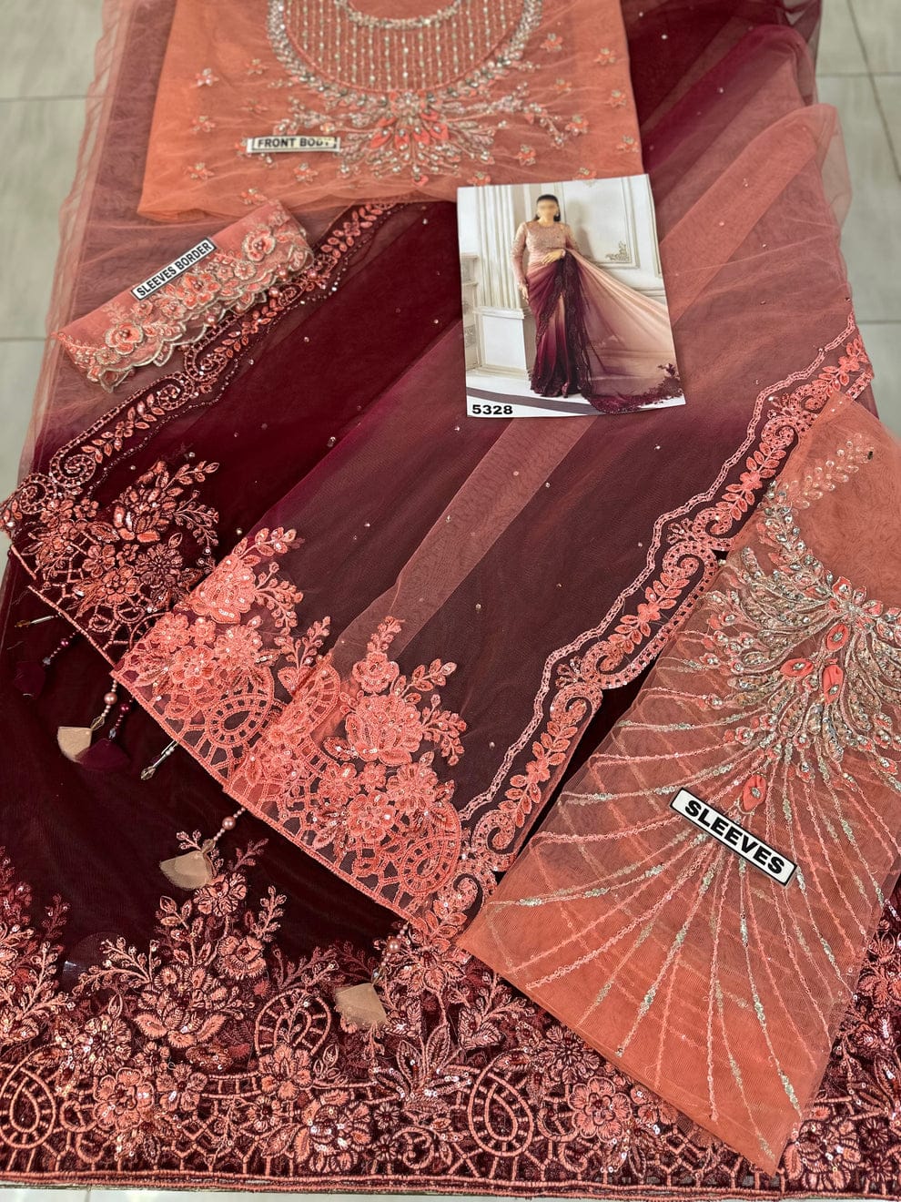 Maria b Tie n Die Saree Wear By Anmol Baloch Soft Net 26