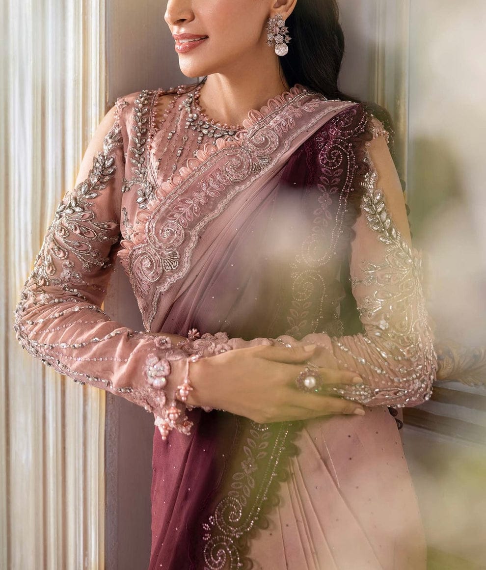 Maria b Tie n Die Saree Wear By Anmol Baloch Soft Net 26