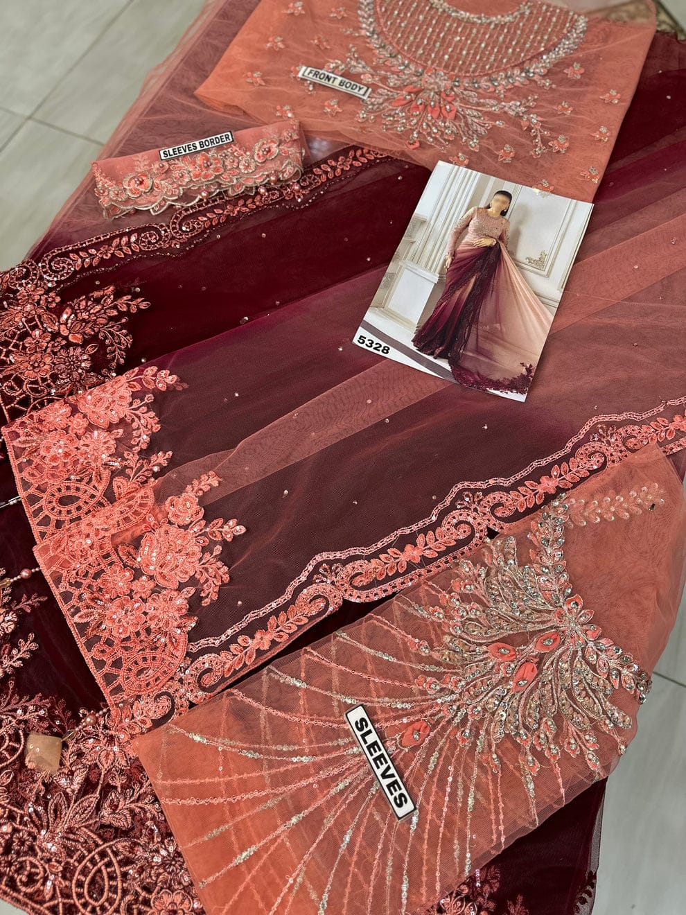 Maria b Tie n Die Saree Wear By Anmol Baloch Soft Net 26