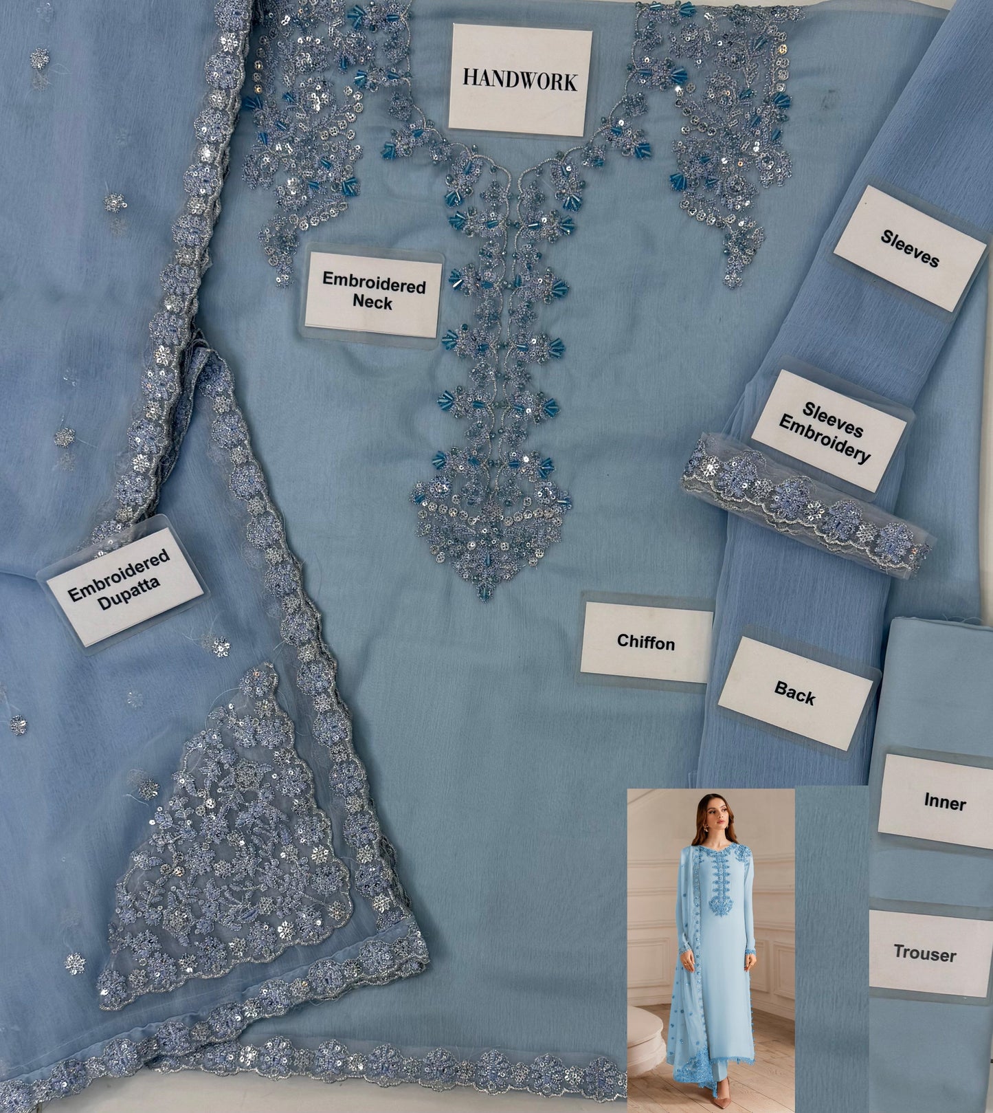 Iznik UE-479 Semi Pure Chiffon Sky Blue 26