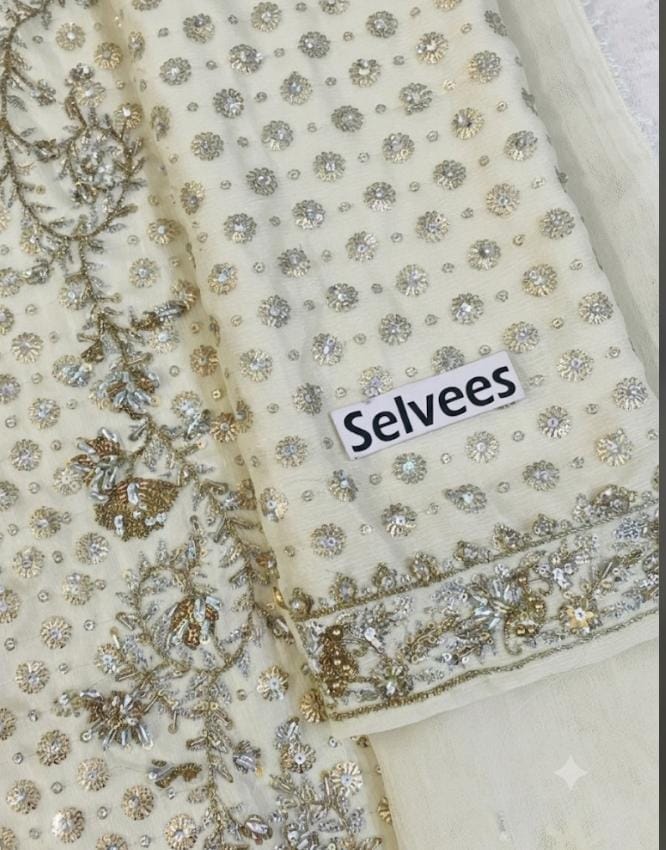 Haris Shakeel Wz-94 White Chiffon Formal Wedding Collection 26