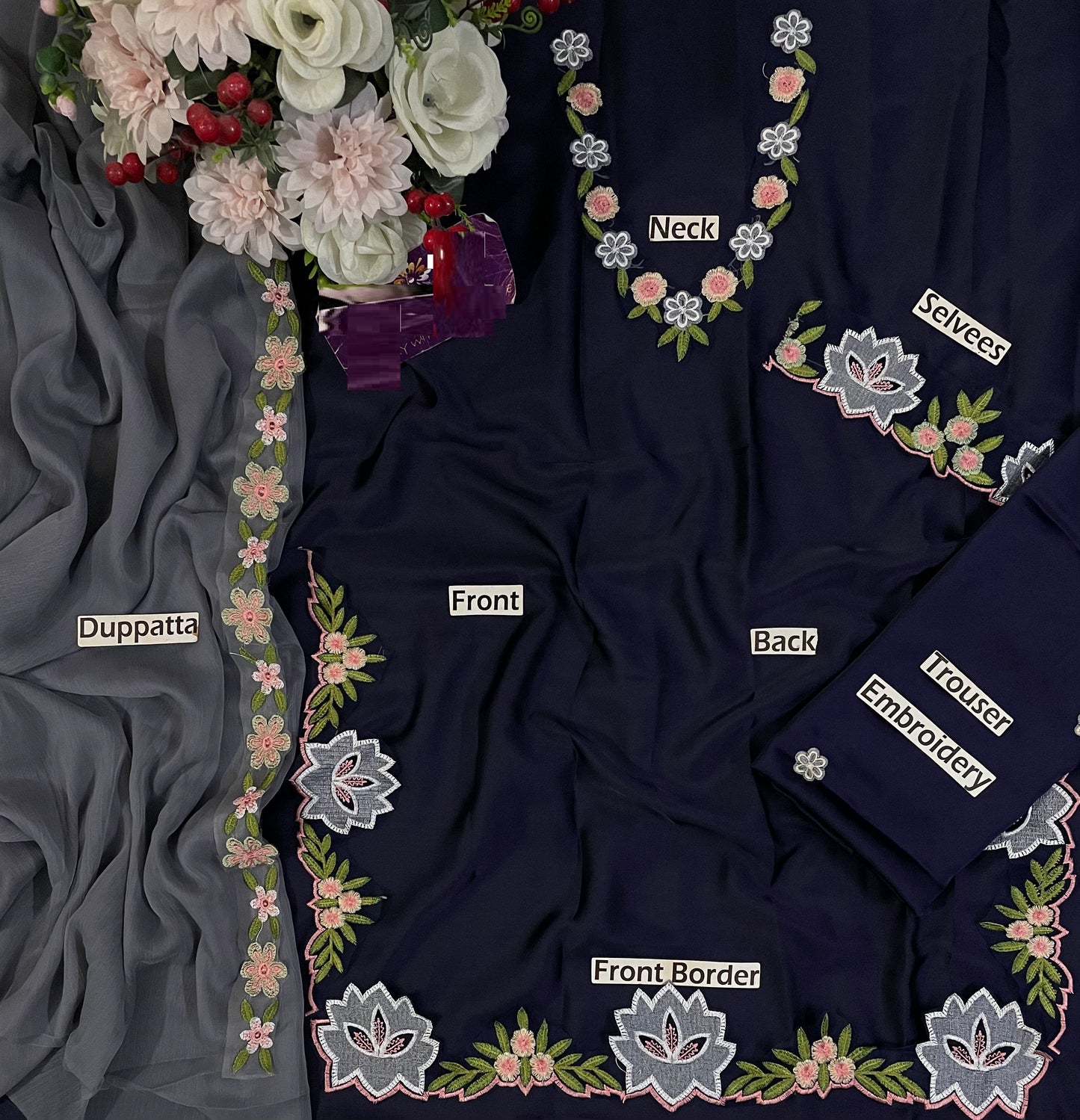 Murk Wear By Nazish Jahangir Navy Blue Most Viral Code Of the Year Shamoz Silk 26