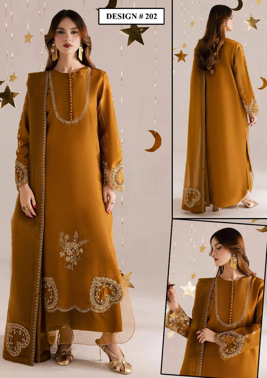 Wearza Wz-32 Kaftan Shesha Silk Embroidered Dress 26
