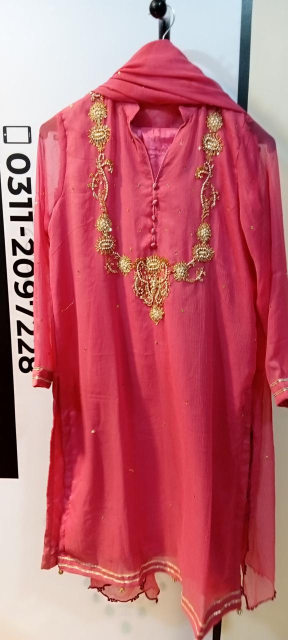 Wearza X Neelofar Semi Pure Chiffon Dress 2024