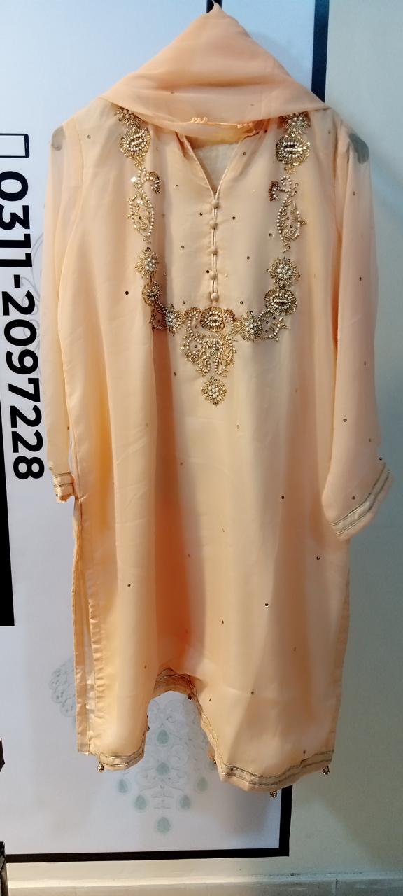 Wearza X Neelofar Semi Pure Chiffon Dress 2024