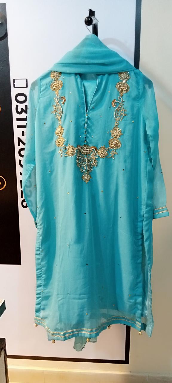 Wearza X Neelofar Semi Pure Chiffon Dress 2024