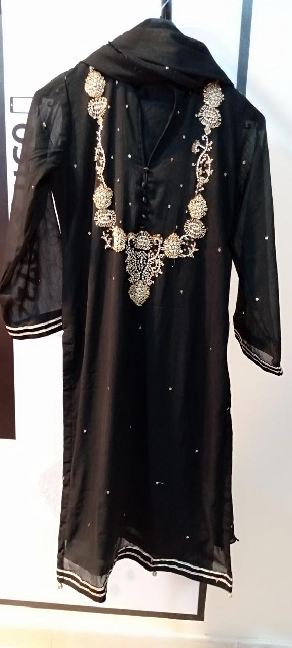 Wearza X Neelofar Semi Pure Chiffon Dress 2024