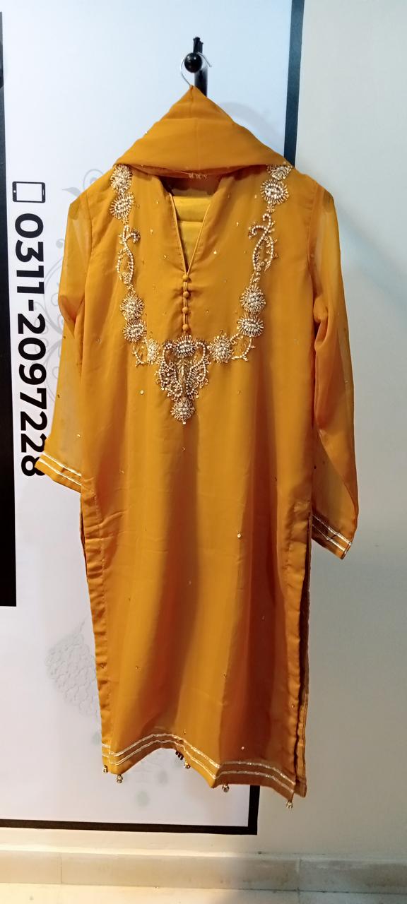 Wearza X Neelofar Semi Pure Chiffon Dress 2024