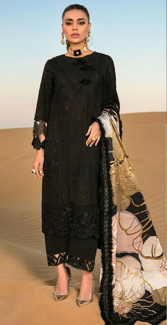 Rangrasiya Chikankari Collection (wz-Black Gold Natalia) Azadi Sale 2026