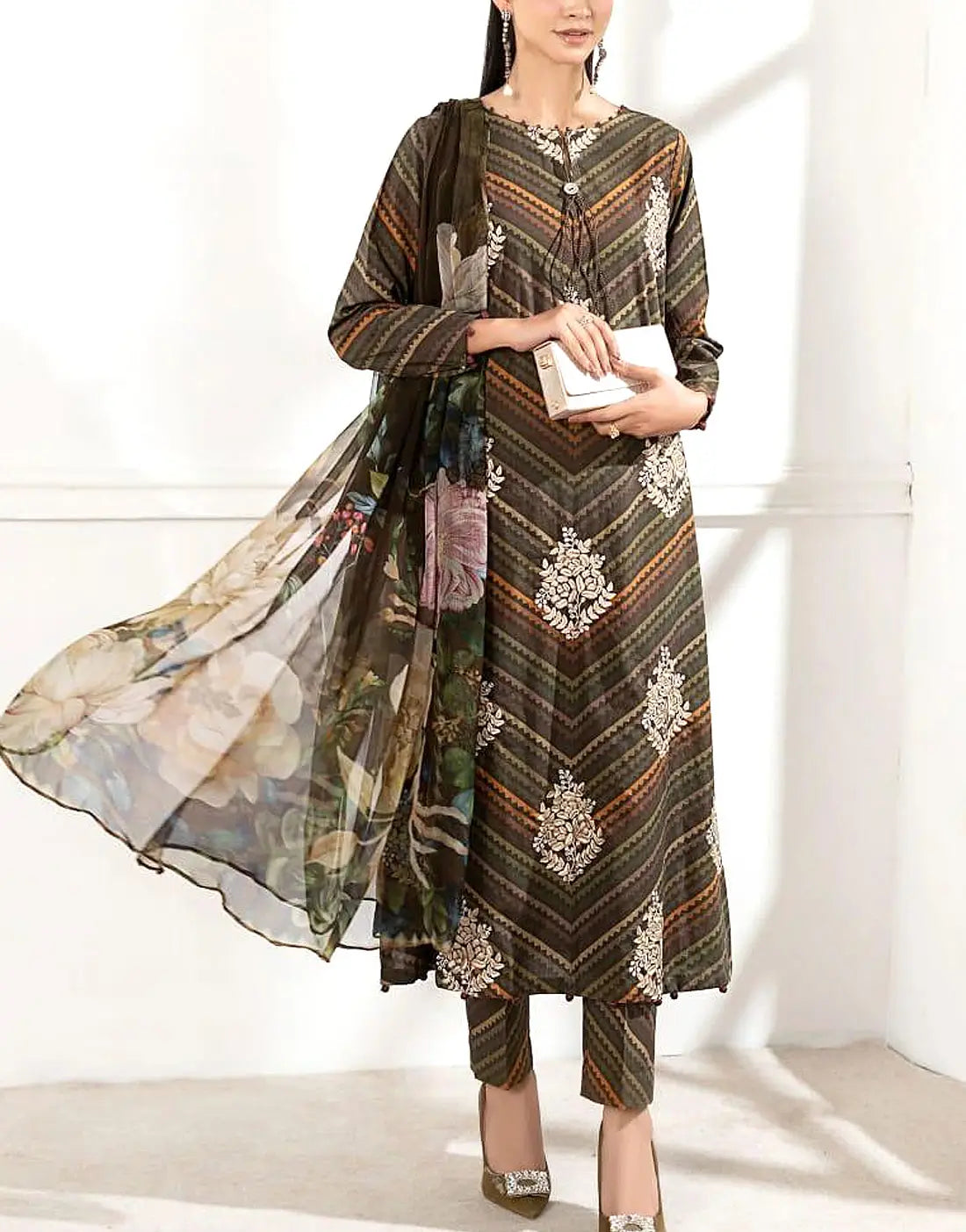 Maria b M Print Wz-399 Luxury Lawn Dress Azadi Sale 2026