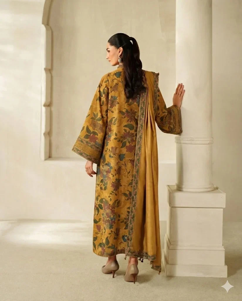 Baroque Wz=83 Mustard Luxury Lawn Dress Azadi Sale 2026