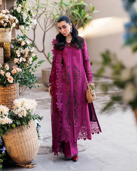 Qalamkar  Iseme Wz-585 Luxury Pure Lawn Festive Scifflie  Embroidered Eid Ul Adha Collection 2025