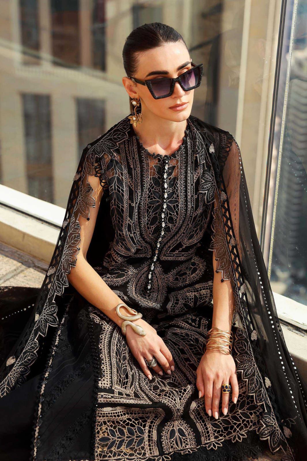 Maria B Luxury Wz-06 Black Premium Lawn Chikankari Dress With Heavy Chiffon Emb Duppata 2026