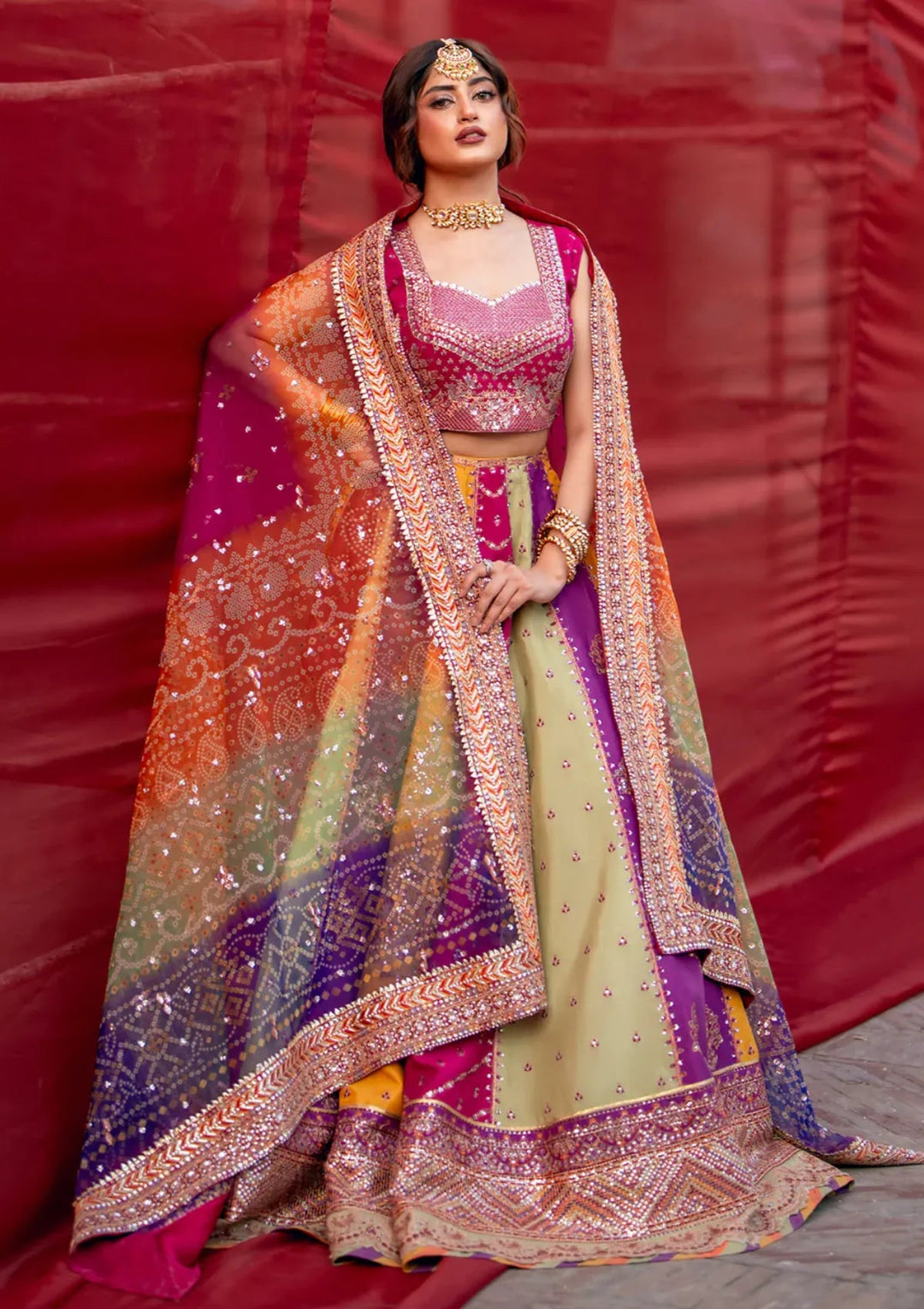 Bin Ilyas Multi Maxi Wz-12 Luxury Formal Bridal  Wedding Special Lehenga Choli For Mehndi & Barat Event 26