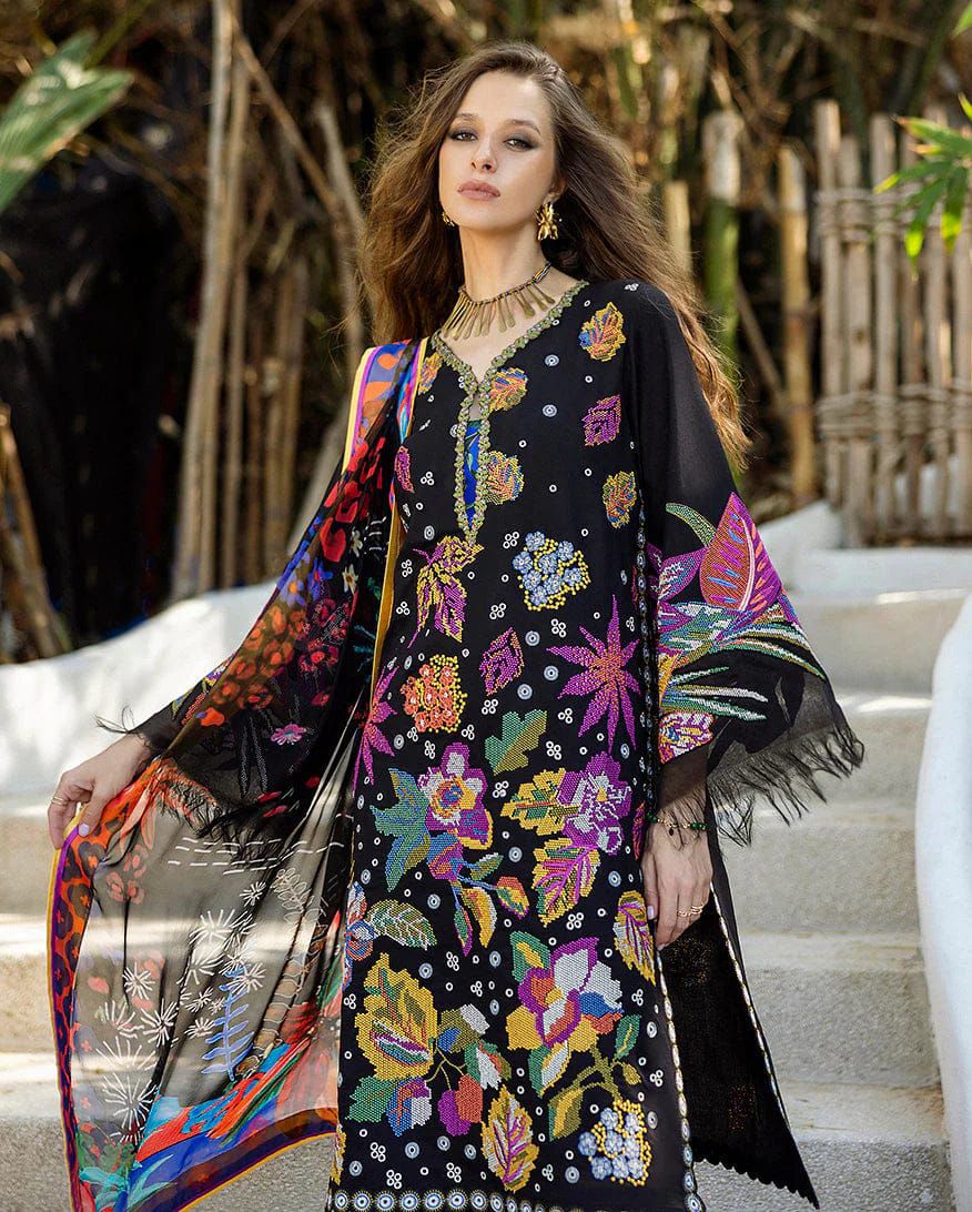 Mushq Wz 01 Most Beautiful Design Premium Pure Lawn EmbCross Stitched With Monar Digital Emb Cutwork Duppata 2026