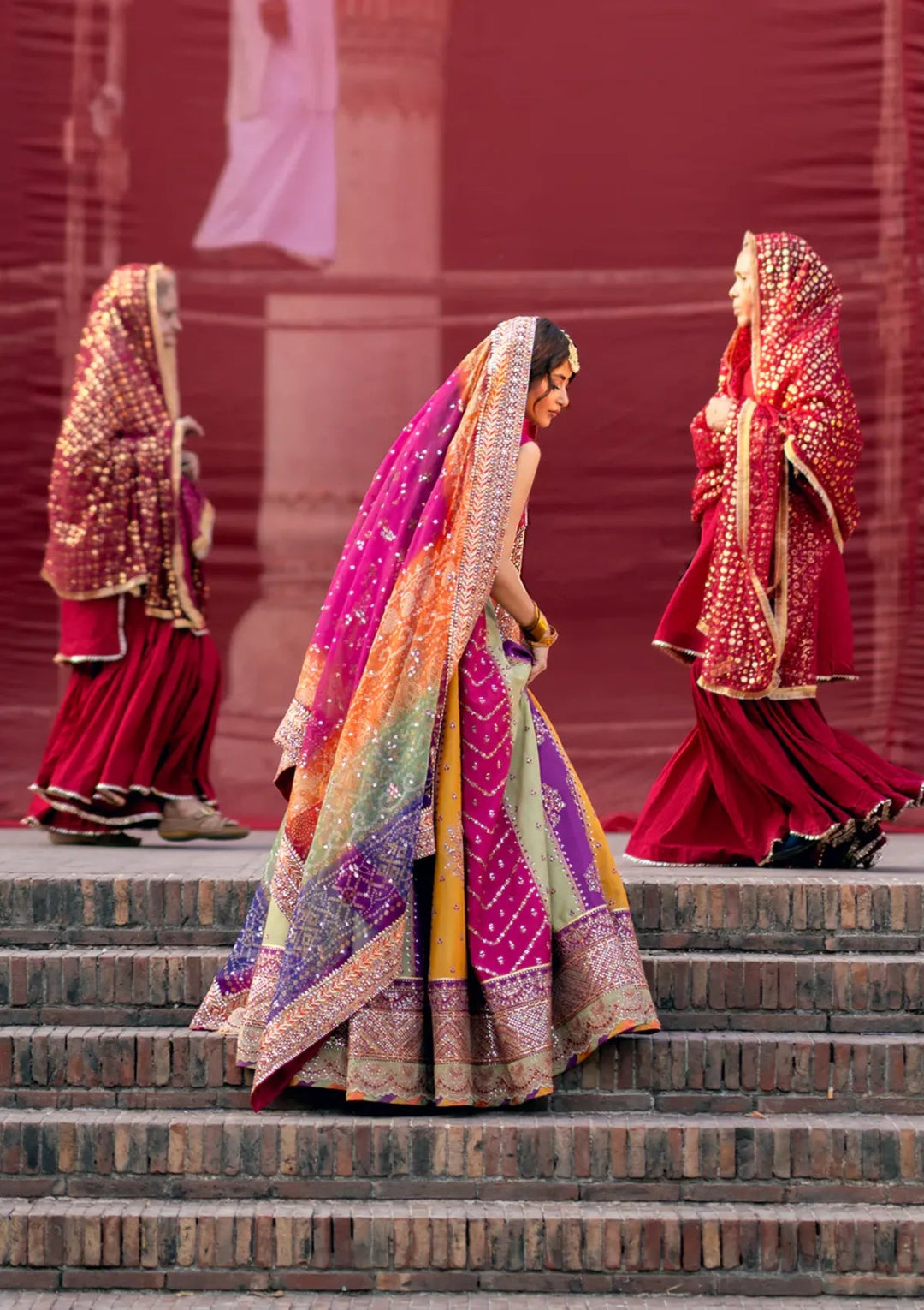 Bin Ilyas Multi Maxi Wz-12 Luxury Formal Bridal  Wedding Special Lehenga Choli For Mehndi & Barat Event 26