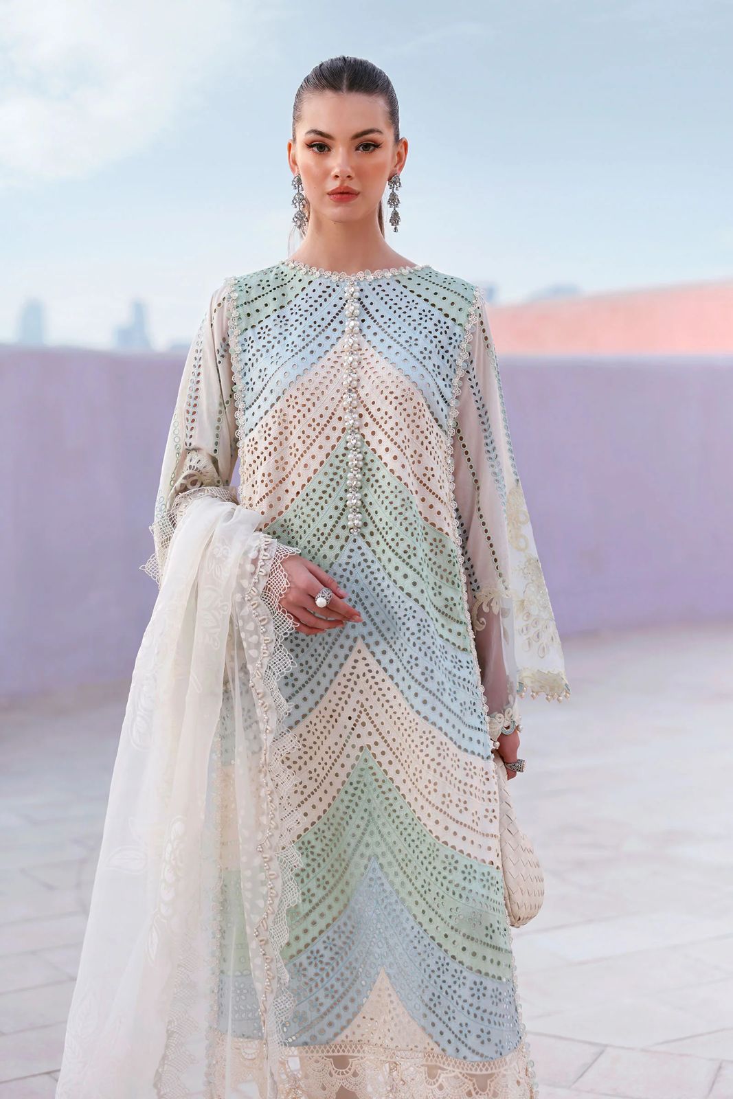 Maria b Mb-632 Premium Pure Swiss Lawn With Print Silk Emb Border Duppata 2026