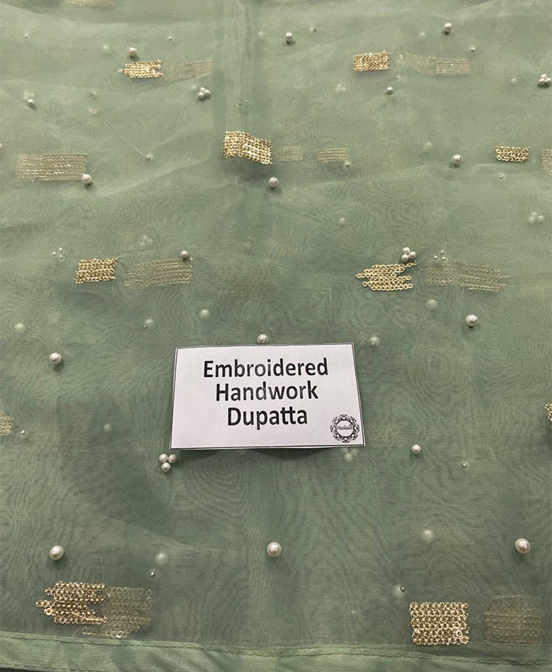 Nureh Twinkle Pista Wz-34 Luxury Hand Embellished Raw Silk Formal 26