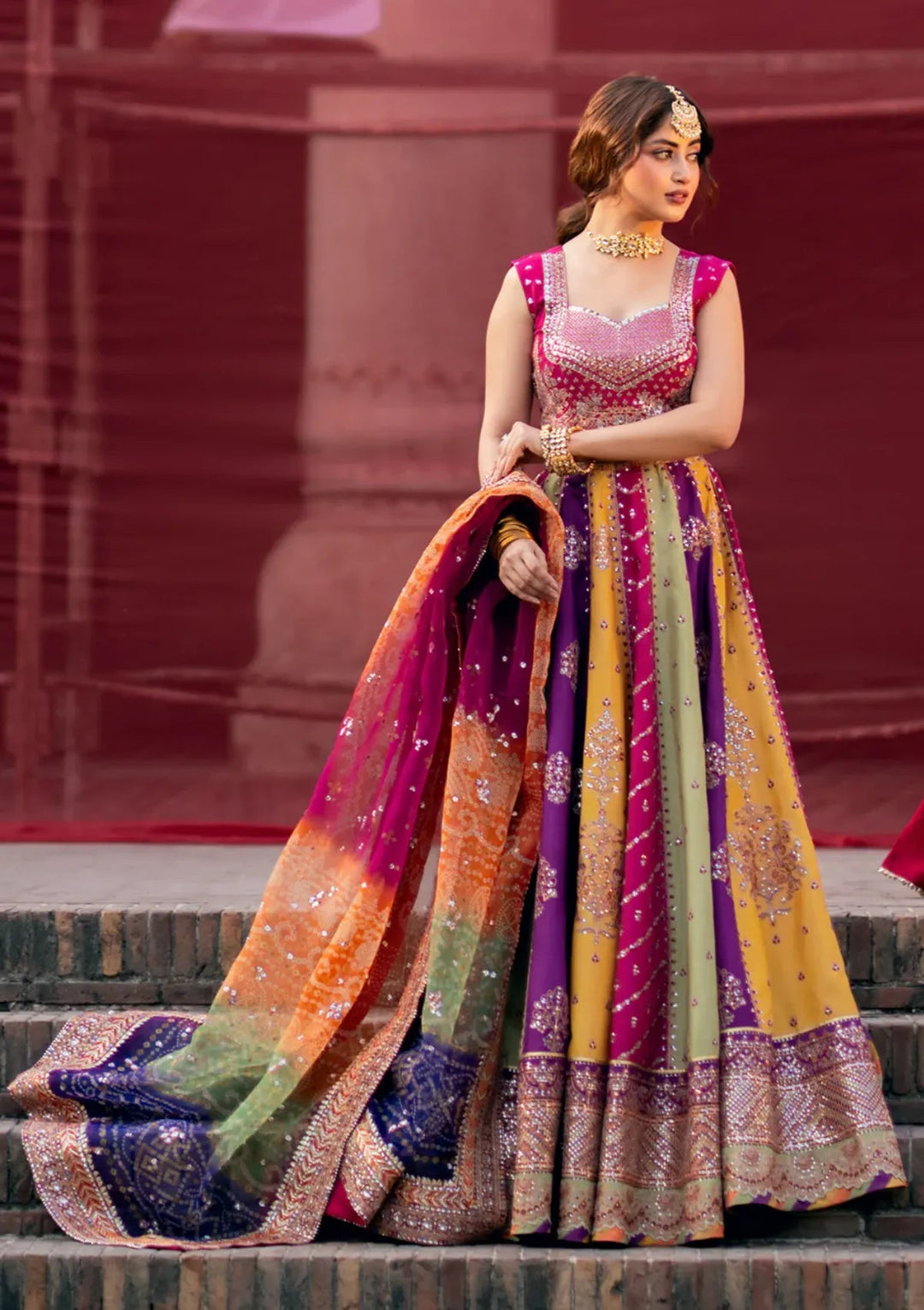 Bin Ilyas Multi Maxi Wz-12 Luxury Formal Bridal  Wedding Special Lehenga Choli For Mehndi & Barat Event 26