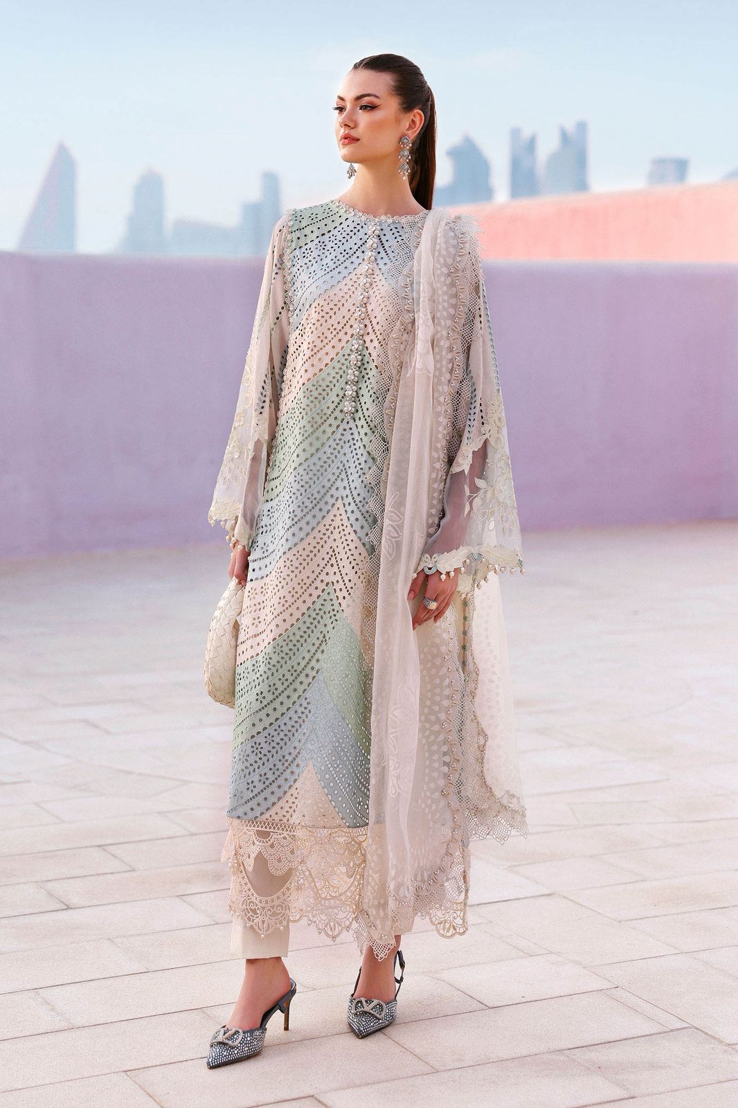 Maria b Mb-632 Premium Pure Swiss Lawn With Print Silk Emb Border Duppata 2026